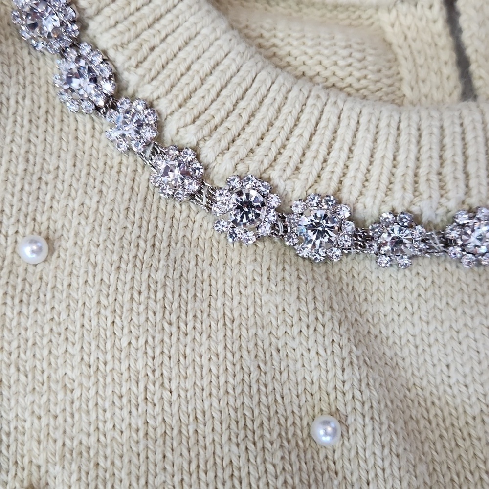 Zara Jewel & Pearl Sleevless Sweater Tank - Picture 3 of 4